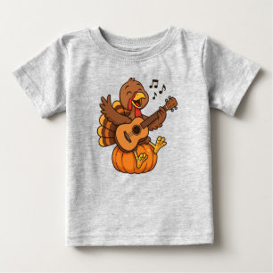 Schattige Thanksgiving kalkoen met gitaar