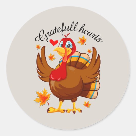 schattige Thanksgiving kalkoen Ronde Sticker (Voorkant)