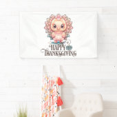 Schattige Thanksgiving-kalkoen Spandoek (Insitu)