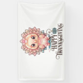 Schattige Thanksgiving-kalkoen Spandoek (Verticaal)