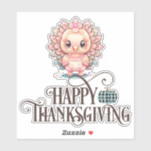 Schattige Thanksgiving-kalkoen Sticker (Vel)