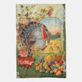 schattige Thanksgiving kalkoen Theedoek (Verticaal)