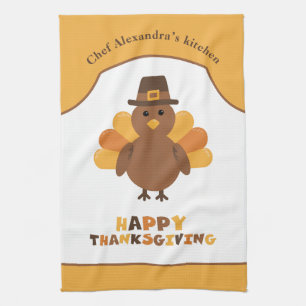 Schattige Thanksgiving-kalkoen Vakantiekoken Cadea Theedoek