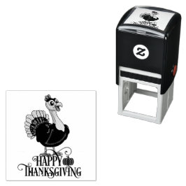 Schattige Thanksgiving-kalkoen Zelfinktende Stempel