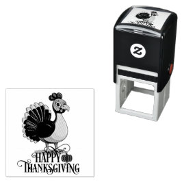 Schattige Thanksgiving-kalkoen Zelfinktende Stempel