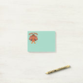 Schattige Thanksgiving kalkoenkaart – “Gobble Gobb Post-it® Notes (Op bureau)