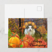 Schattige Thanksgiving kat collage kunst Briefkaart (Voorkant / Achterkant)
