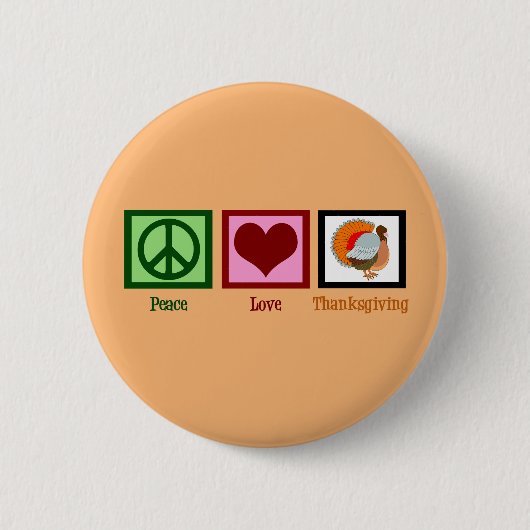 Schattige Thanksgiving Oranje Ronde Button 5,7 Cm (Voorkant)