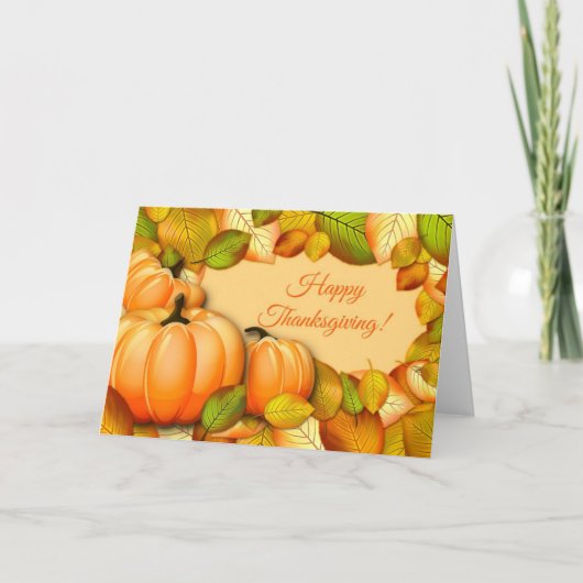 Schattige Thanksgiving Pompoen Feestdagen Kaart (Voorkant)
