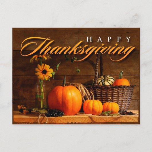 Schattige Thanksgiving Pompoen Feestdagenkaart (Voorkant)