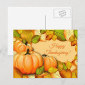 Schattige Thanksgiving Pompoen Feestdagenkaart (Voorkant / Achterkant)