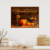 Schattige Thanksgiving Pompoen Poster (Keuken)