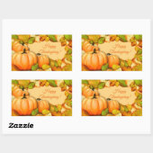 Schattige Thanksgiving Pompoen Rechthoekige Sticker (Vel)