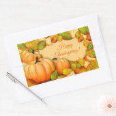 Schattige Thanksgiving Pompoen Rechthoekige Sticker (Envelop)