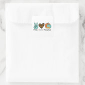Schattige Thanksgiving-sticker "Vrede, Liefde, Pom Vierkante Sticker (Tas)