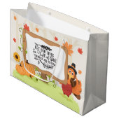 schattige Thanksgiving turkey woordkunst  Groot Cadeauzakje (Voorkant Gekanteld)
