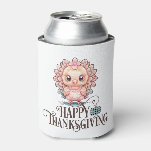 Schattige Thanksgivingkalkoen Blikjeskoeler (Blikje Voorkant)