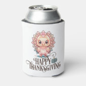 Schattige Thanksgivingkalkoen Blikjeskoeler (Blikje Achterkant)