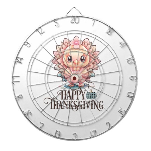 Schattige Thanksgivingkalkoen Dartbord (Voorkant)