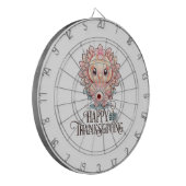 Schattige Thanksgivingkalkoen Dartbord (Voorkant Links)