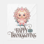 Schattige Thanksgivingkalkoen Fleece Deken (Voorkant)