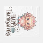 Schattige Thanksgivingkalkoen Fleece Deken (Voorkant (Horizontaal))