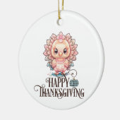 Schattige Thanksgivingkalkoen Keramisch Ornament (Links)
