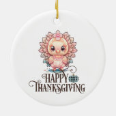 Schattige Thanksgivingkalkoen Keramisch Ornament (Achterkant)