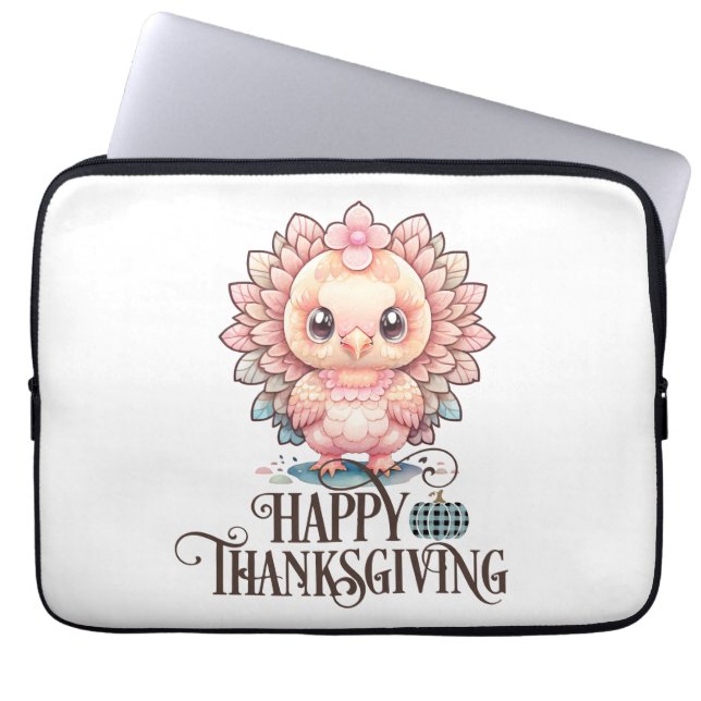 Schattige Thanksgivingkalkoen Laptop Sleeve (Voorkant)