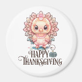 Schattige Thanksgivingkalkoen Magneet (Voorkant)