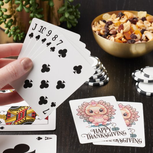 Schattige Thanksgivingkalkoen Pokerkaarten (Insitu)