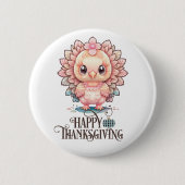 Schattige Thanksgivingkalkoen Ronde Button 5,7 Cm (Voorkant)