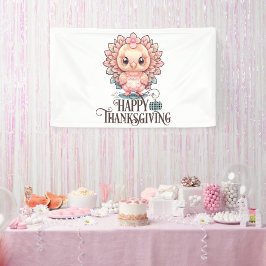 Schattige Thanksgivingkalkoen Spandoek (Feest)