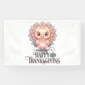 Schattige Thanksgivingkalkoen Spandoek (Horizontaal)