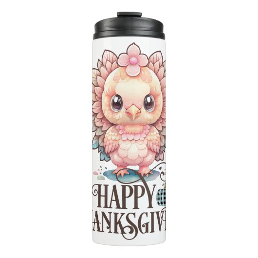 Schattige Thanksgivingkalkoen Thermosbeker (Voorkant)
