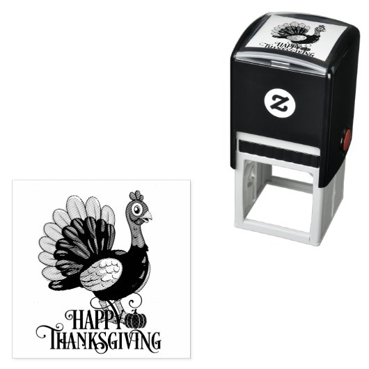 Schattige Thanksgivingkalkoen Zelfinktende Stempel (In situ)