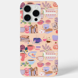 Schattige thee en boeken iPhone 15 pro max hoesje
