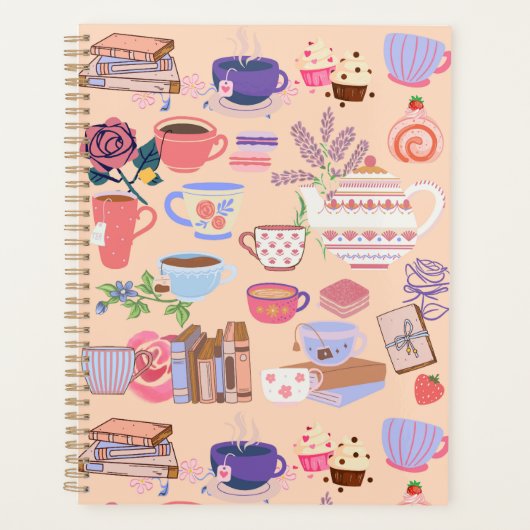 Schattige thee en boeken planner (Voorkant)