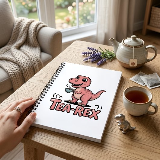 Schattige Thee-Rex Roze Dinosaur – Slurpen Gebeurt Notitieboek