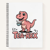 Schattige Thee-Rex Roze Dinosaur – Slurpen Gebeurt Notitieboek (Voorkant)