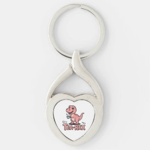 Schattige Thee-Rex Roze Dinosaur – Slurpen Gebeurt Sleutelhanger