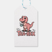 Schattige Thee-Rex Roze Dinosaur – Slurpen Maar! Cadeaulabel (Achterkant)