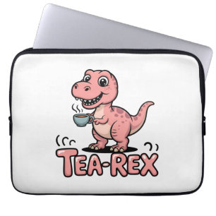 Schattige Thee-Rex Roze Dinosaur – Slurpen Maar! Laptop Sleeve