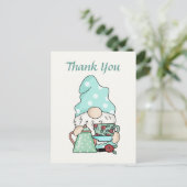 Schattige theehuis dank u gnoom briefkaart (Staand voorkant)