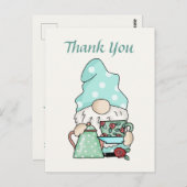 Schattige theehuis dank u gnoom briefkaart (Voorkant / Achterkant)