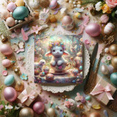 Schattige theekopje lamspastel bloemenpaasje Water Feestdagenkaart