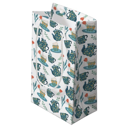 schattige theesfeestje betegeld klein cadeauzakje (Voorkant Gekanteld)