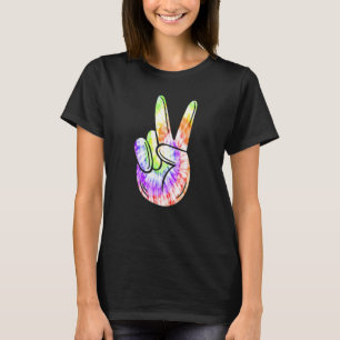 Schattige Tie Dye Vredesteken Hand T-shirt
