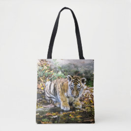 Schattige tierkuil tote bag