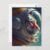 Schattige Tiger Astronaut Briefkaart (Voorkant / Achterkant)